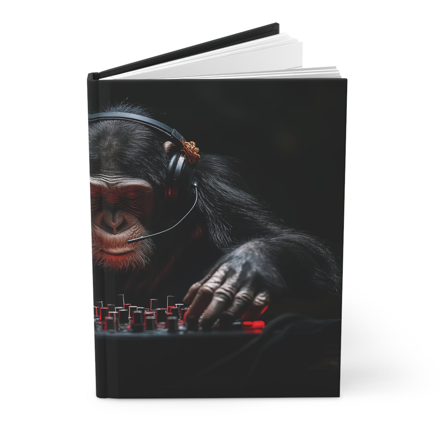 Chimpanzee DJ Hardcover Journal Matte – Midnight Beatmaker Groove