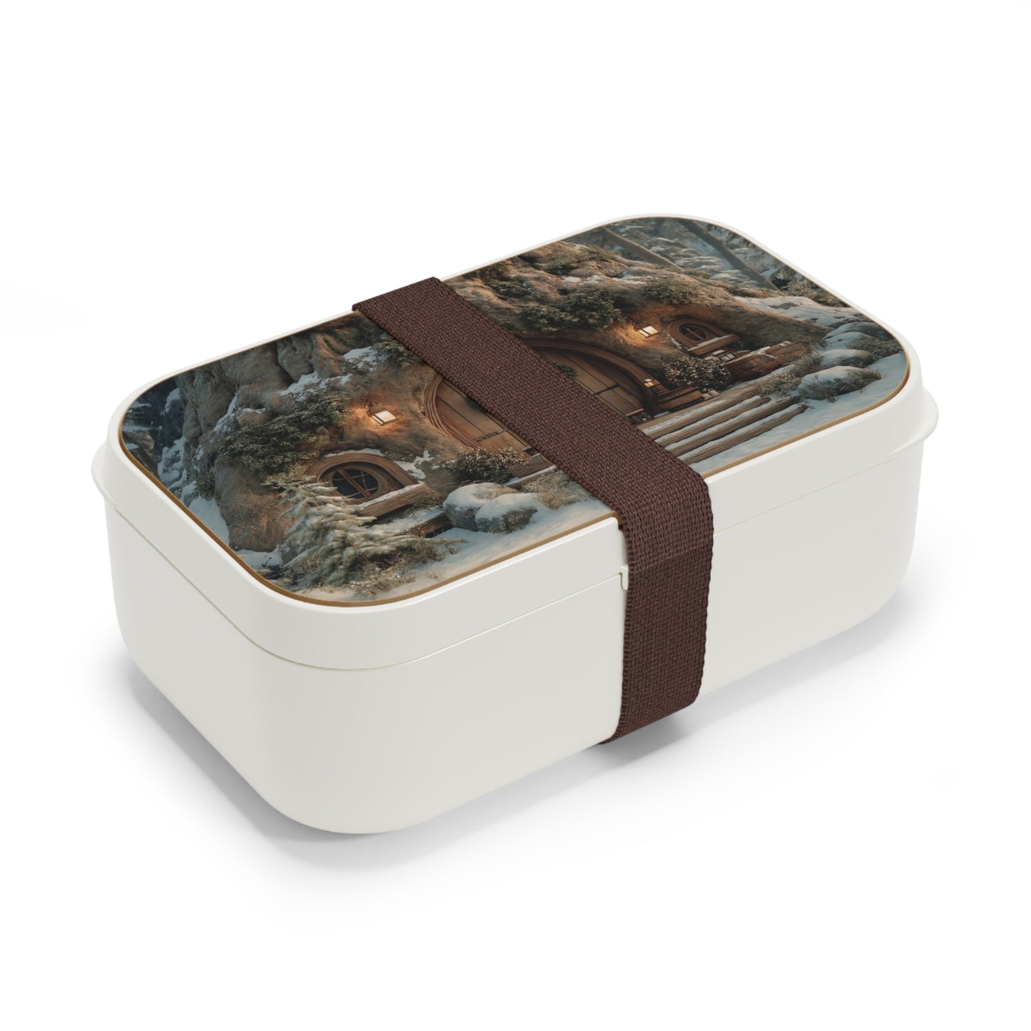 Winter Hollow Cottage Bento Lunch Box – Snow-Dusted Hearth Haven