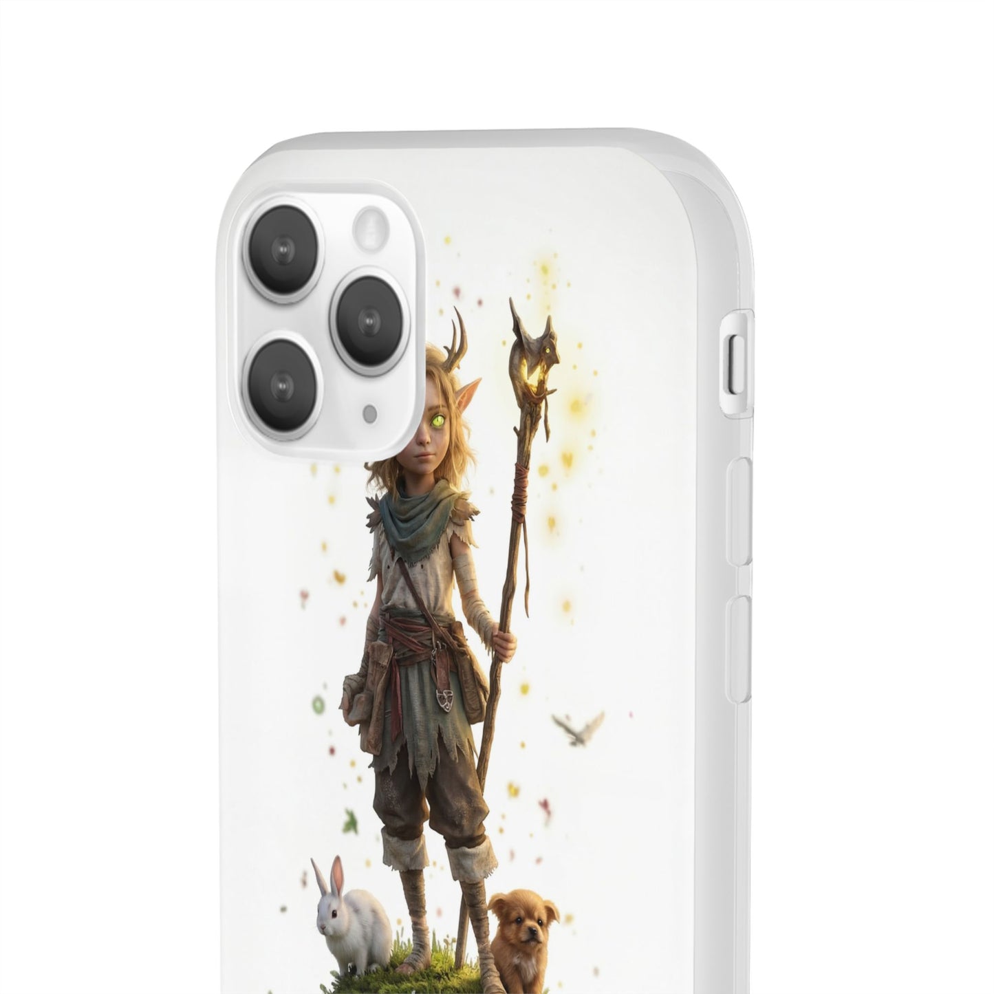 Forest Sentinel Flexi Cases – Glowing Antlered Child with Pet Companions