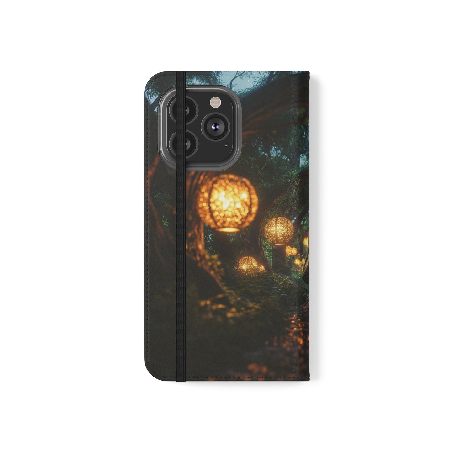 Lantern Archway Flip Cases – Girl Walking Through Forest Tunnel Art Case