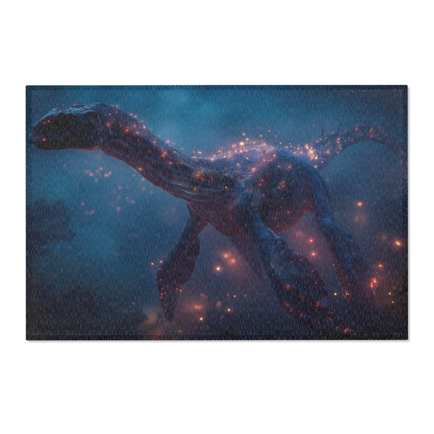 Celestial Plesiosaur Area Rug – Glowing Twilight Leviathan