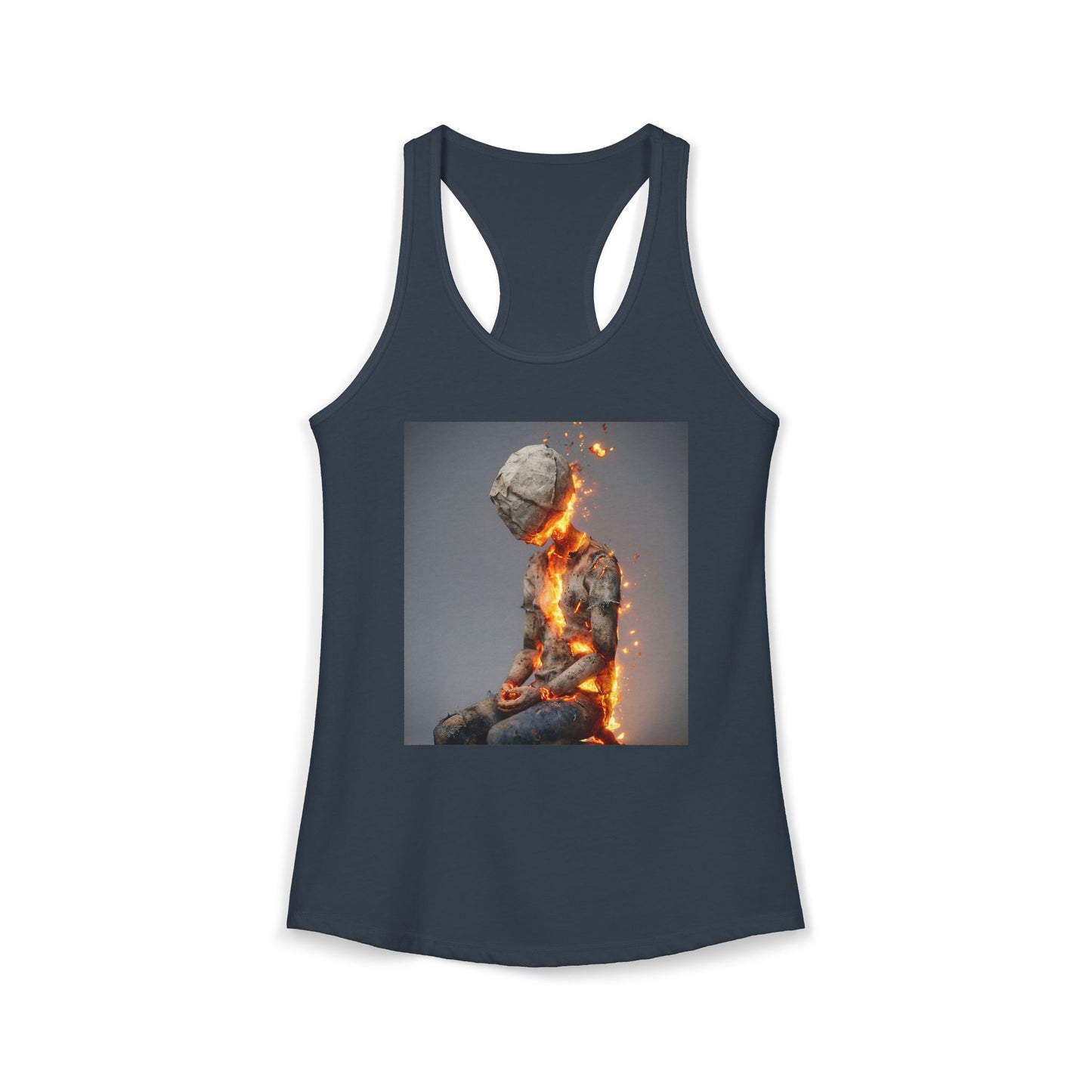Burning Silhouette Women's Ideal Racerback Tank – Paper Doll Ascension Flame Art