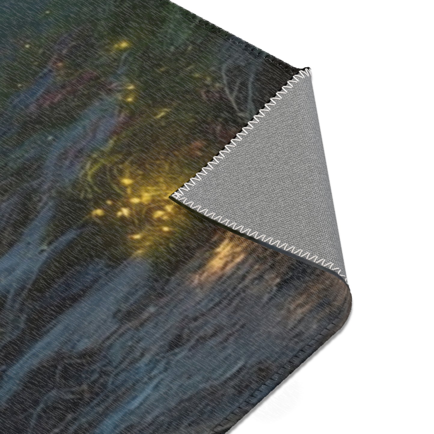 Whispering Forest Stream Rug – Azure Luminescence Dreamscape