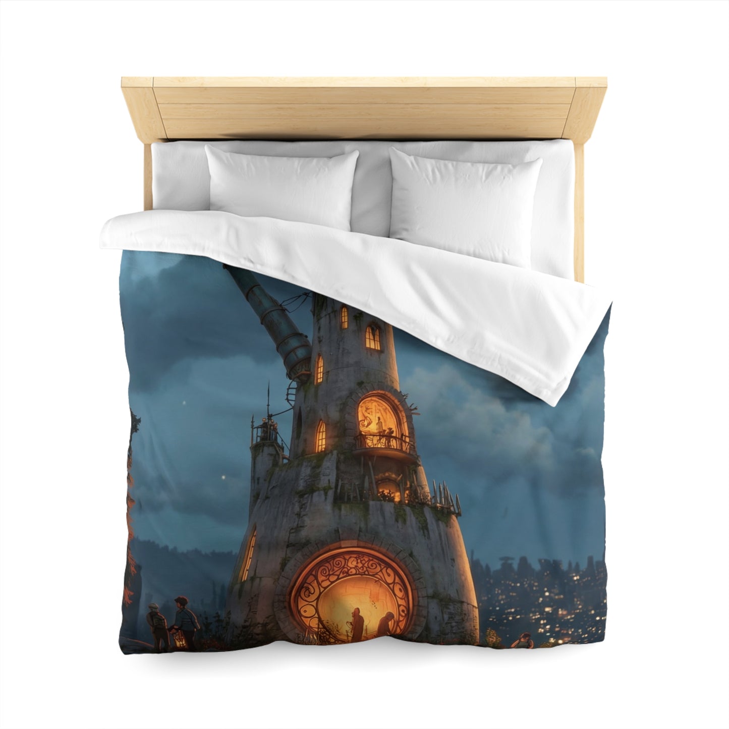Starlit Observatory Duvet Cover – Whispers of the Cosmic Gate