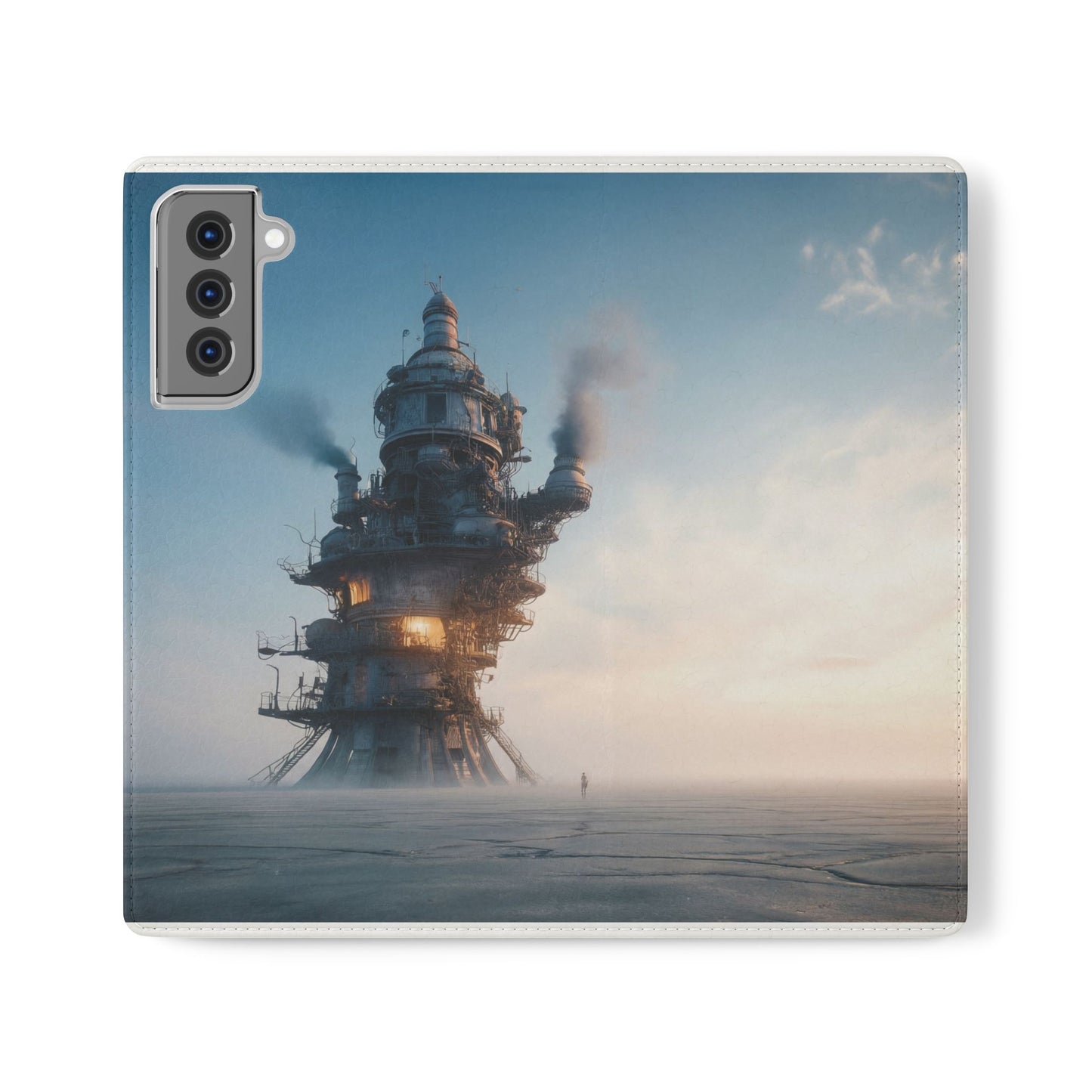 Steam-Stack Tower Flip Cases – Industrial Dawn Sentinel