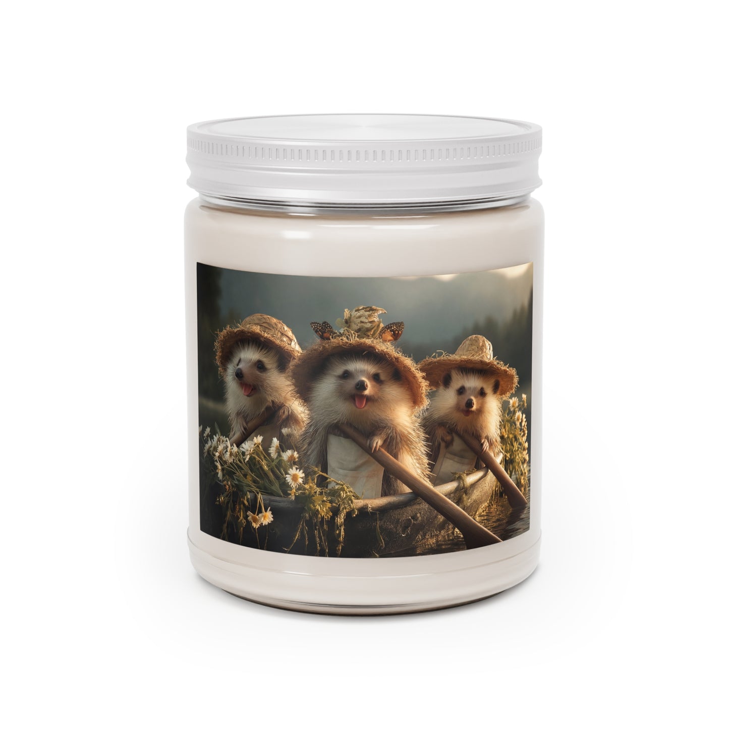 Three Hedgehog Rowers Scented Soy Candles with White Lid, 9oz – Golden Dawn Paddlers