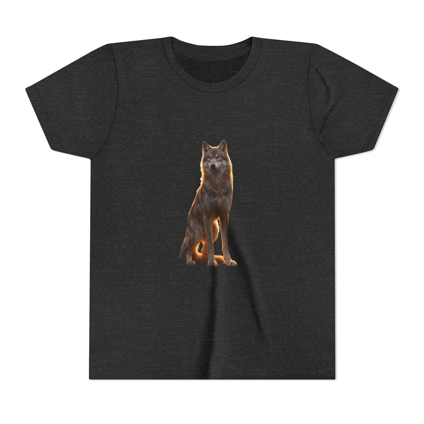 Golden Hour Wolf Youth Short Sleeve Tee – Sunset Sentinel Tunic