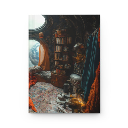 Cosmic Sleeper Hardcover Journal Matte – Earthrise in a Rustic Capsule