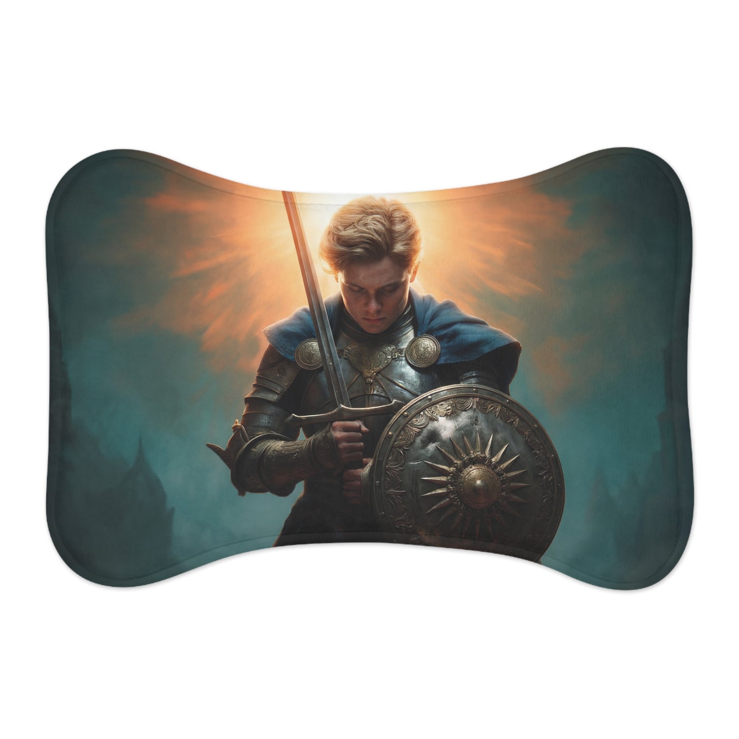 Dawn-Bringer Knight Pet Feeding Mats – Radiant Armor and Sunburst Glow