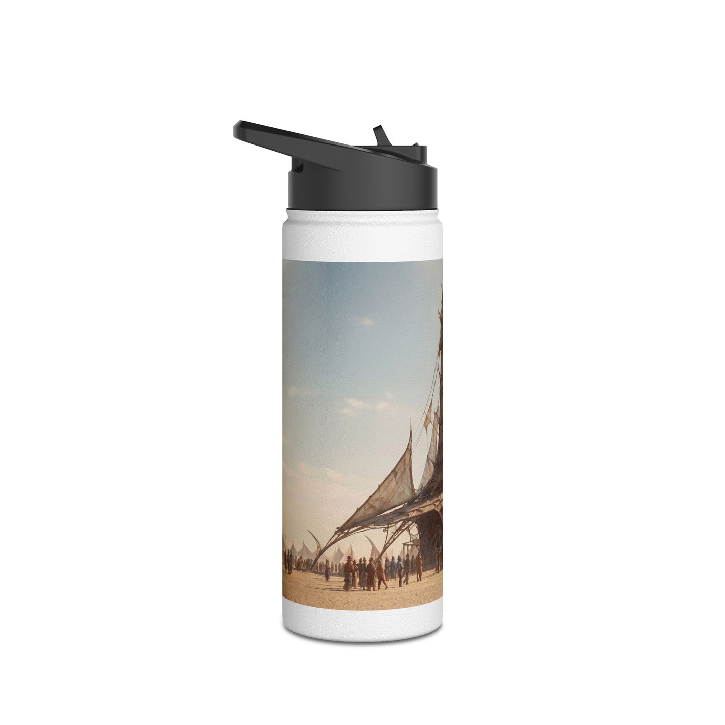 Desert Cathedral of Wind Stainless Steel Water Bottle, Standard Lid – Sun-Drenched Aetherian Market