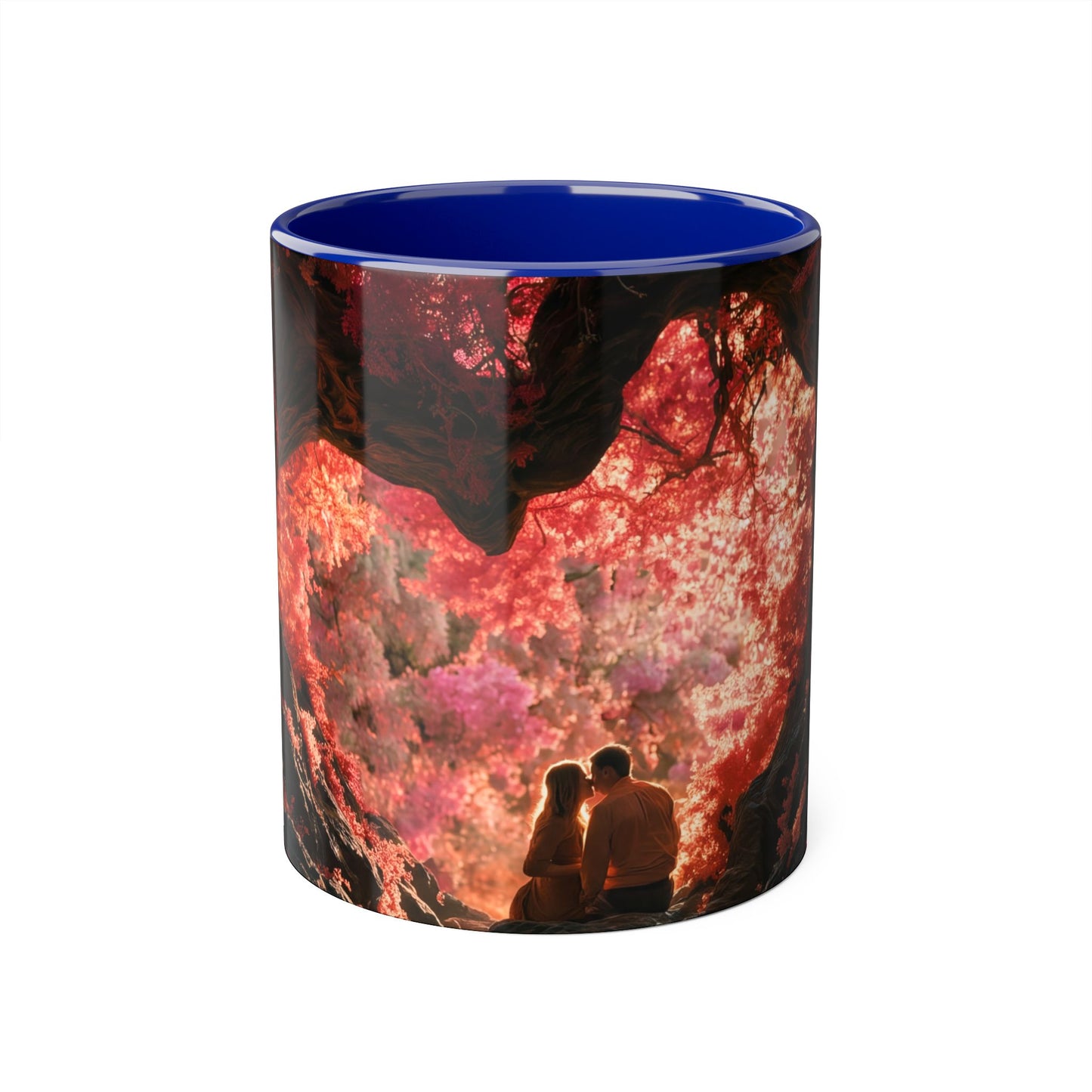 Crimson Heart Grove Accent Mugs, 11oz – Twisted Branches and Twilight Embrace