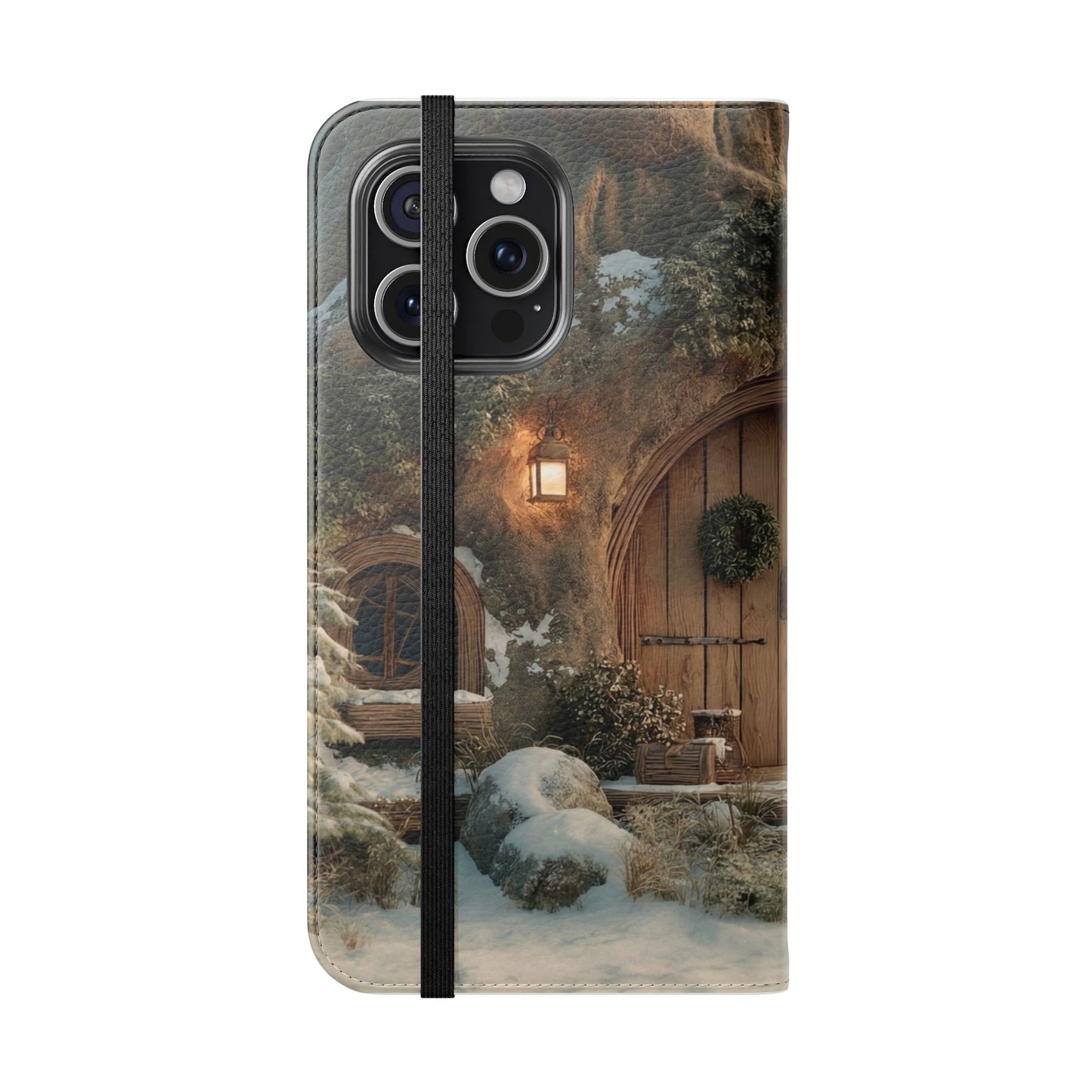 Hobbit Hole Flip Cases – Cozy Winter Doorway Scene