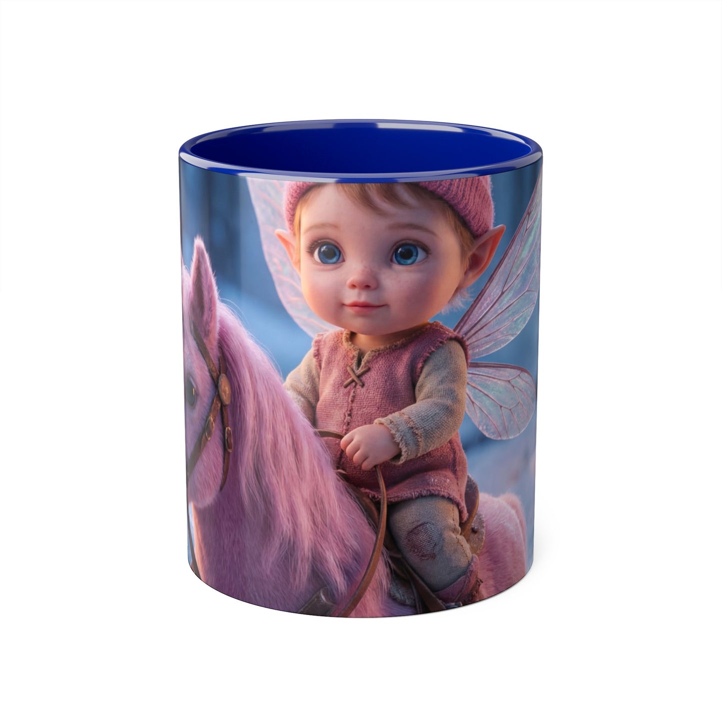 Frost-Fairy Unicorn Accent Mug – Pink Winter Guardian Scene