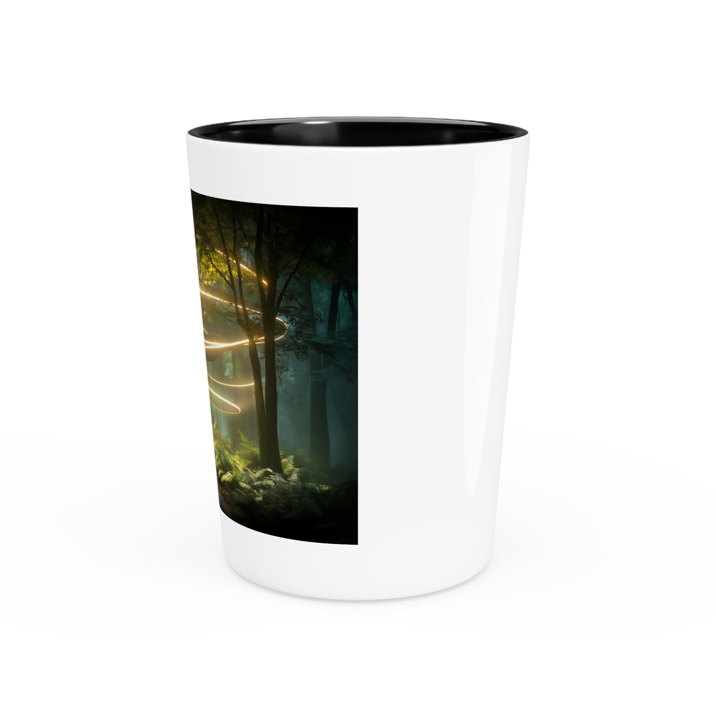 Golden Spiral Sentinel Shot Glass – Forest Guardian Light Vortex