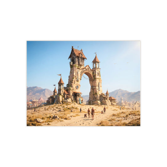 Desert Citadel Ceramic Photo Tile – Sunlit Ruins of a Forgotten Kingdom