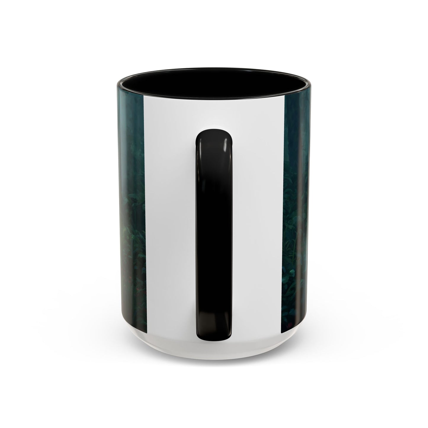 Sentinel in Mist Accent Coffee Mug (11, 15oz) – Guardian of the Whispering Woods