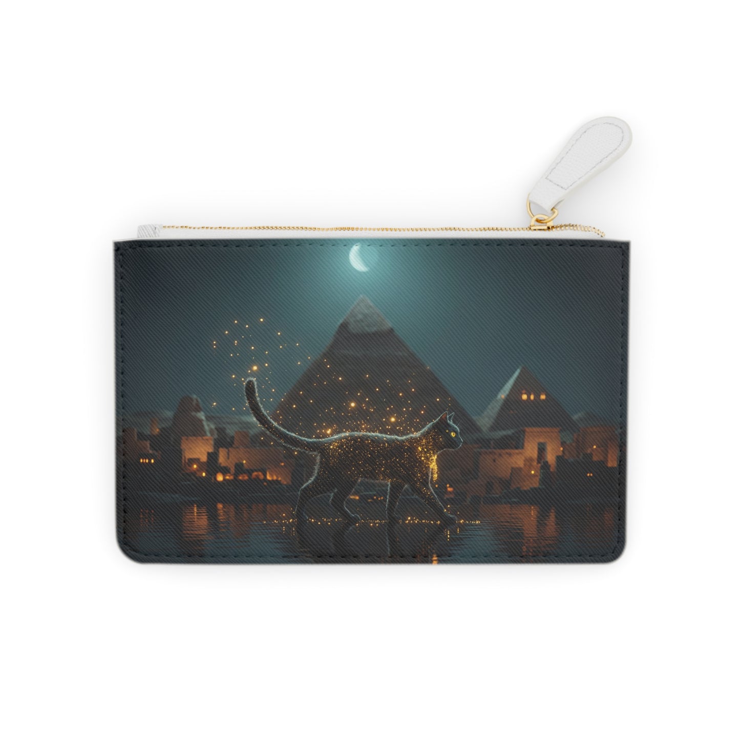 Starlit Cat Mini Clutch Bag – Ancient Nile Dreamscape