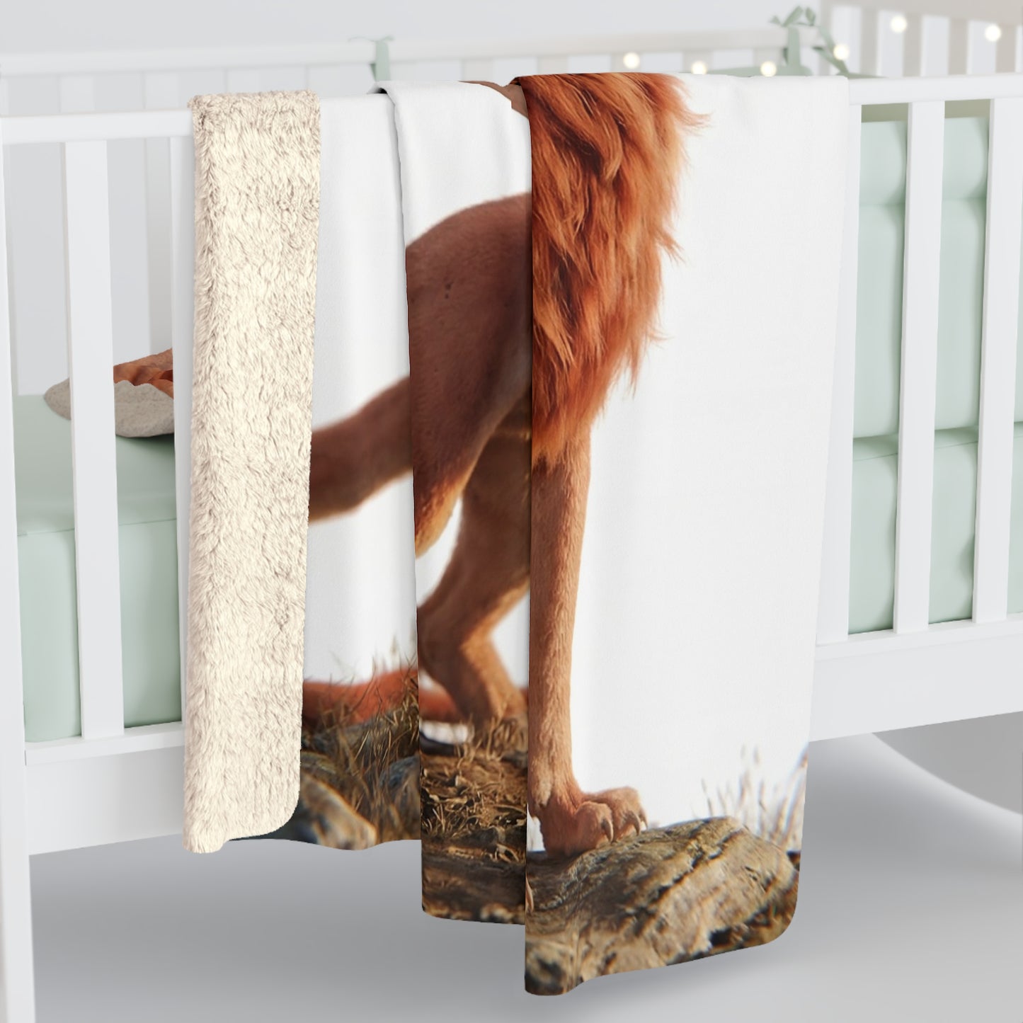 Winged Lion Sentinel Sherpa Fleece Blanket – Golden Hour Guardian
