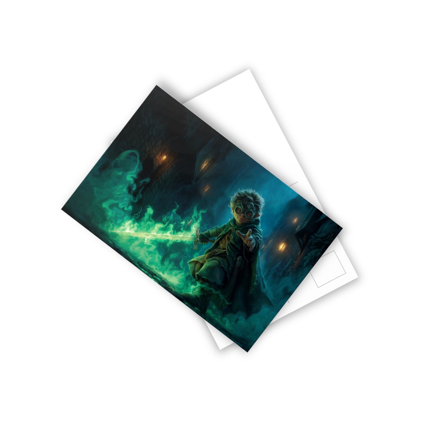 Steampunk Goblin Sentinel Postcards (10pcs) – Emerald Blade Guardian