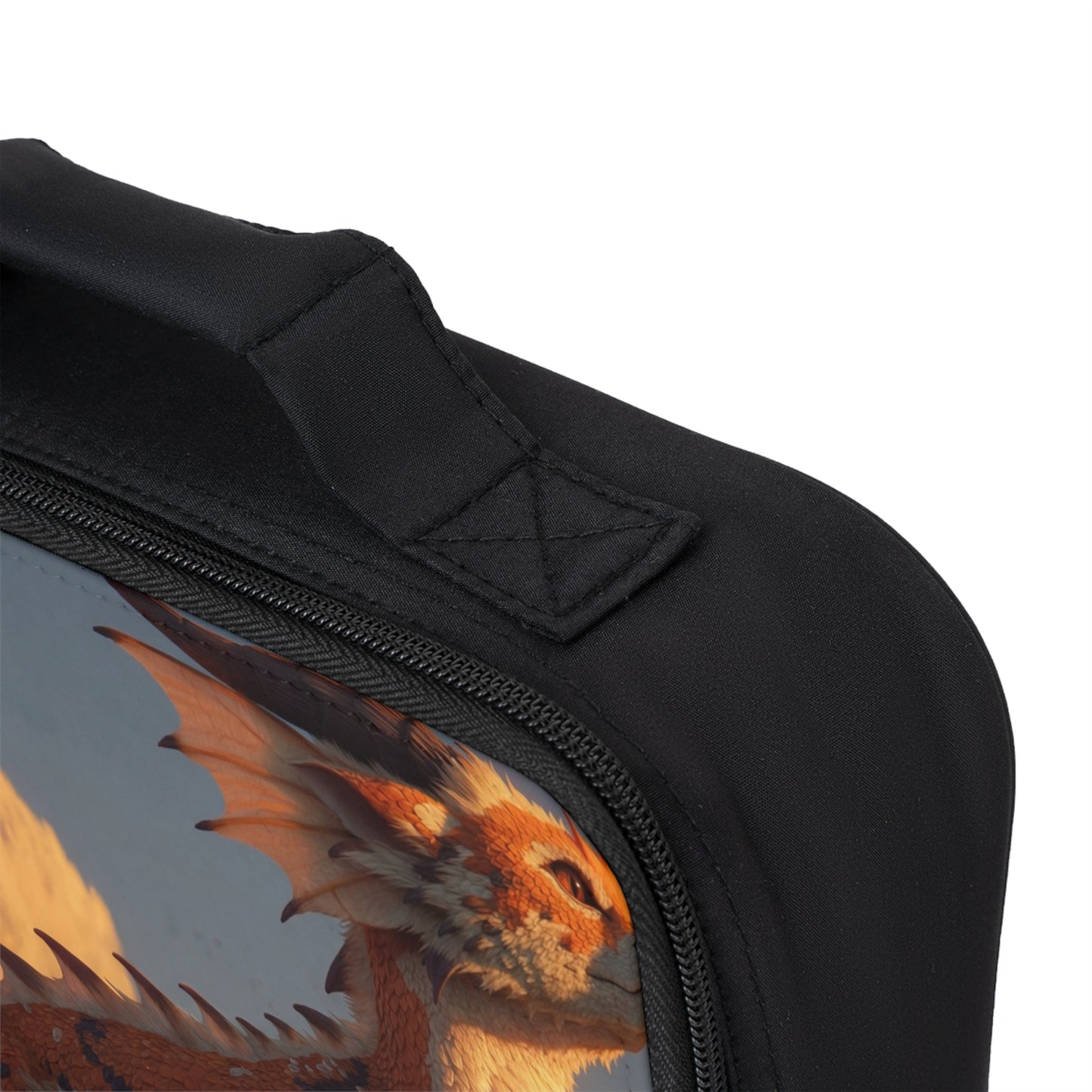 Sunset Guardian Dragon Lunch Bag – Warm Glow Through Tall Grass