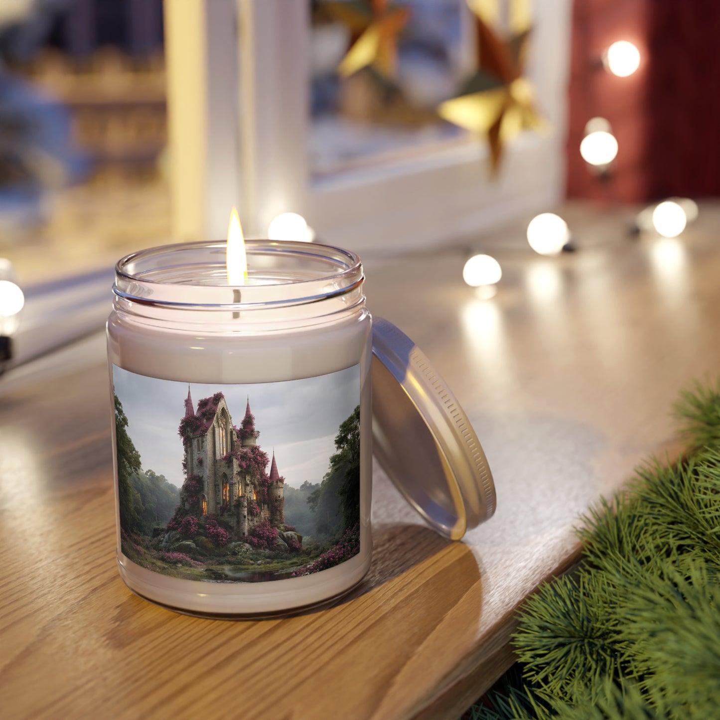 Blooming Castle Scented Soy Candles with White Lid, 9oz – Twilight Rose Sanctuary