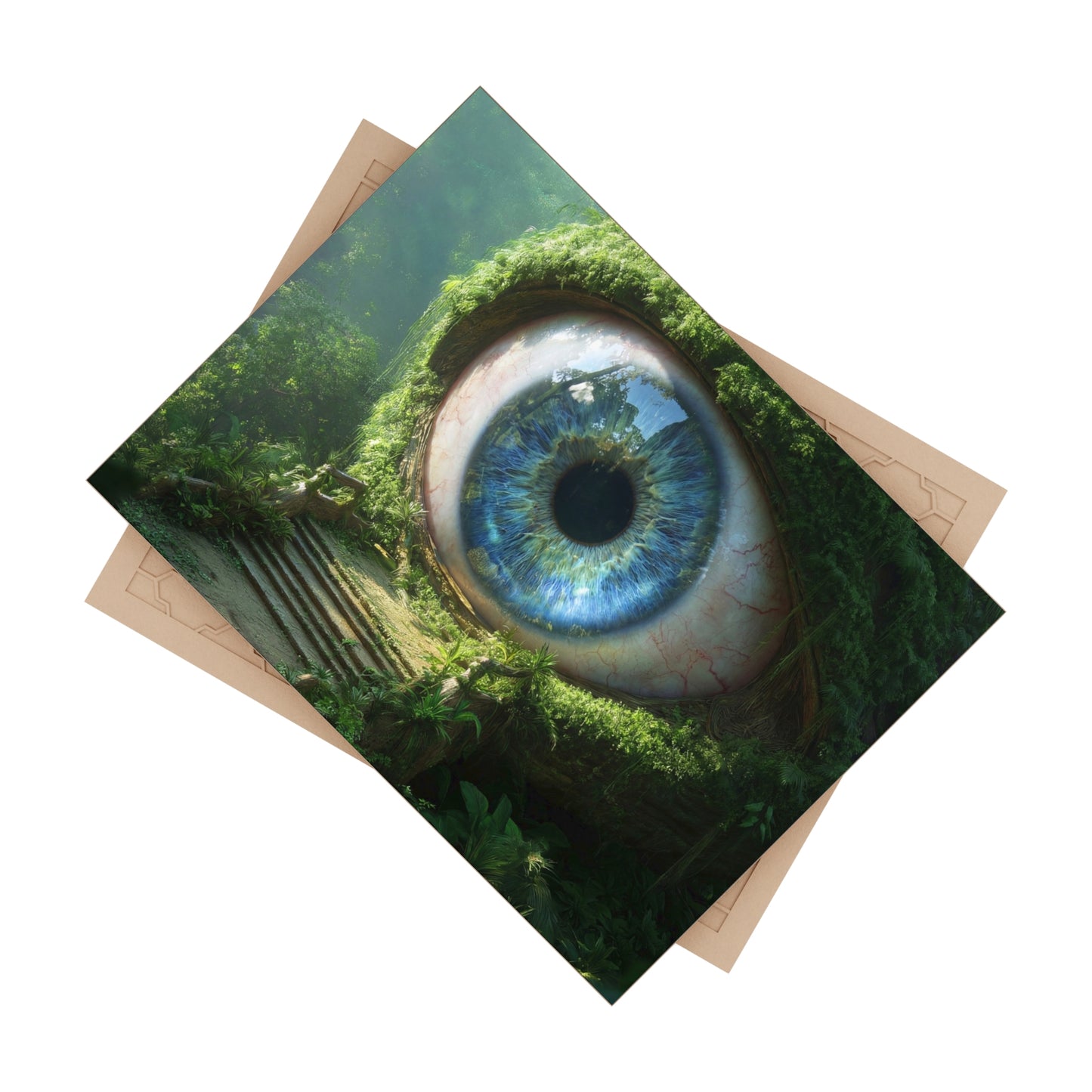 Guardian Eye of the Verdant Jungle Ceramic Photo Tile – Watching Over Your Sanctuary