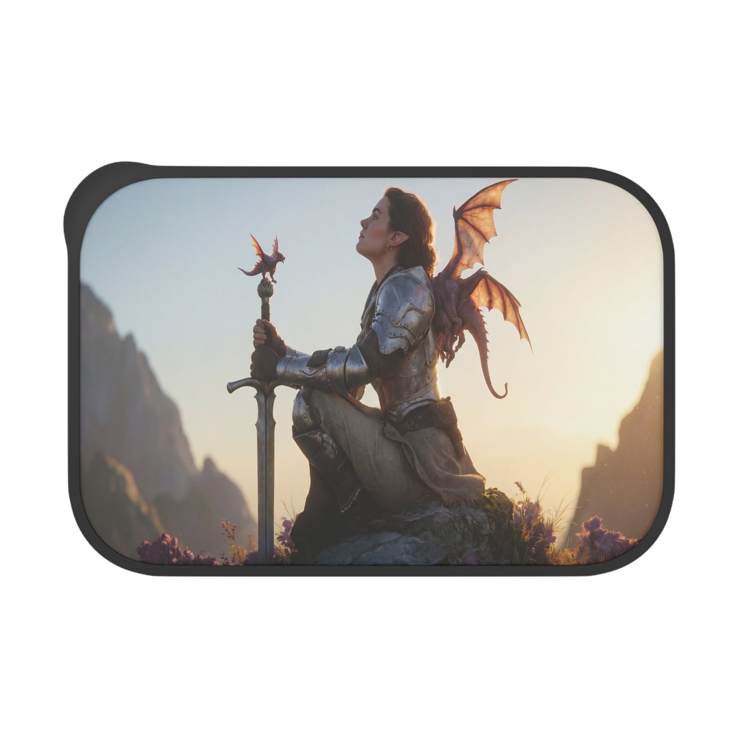 Dragon-Scale Warrior PLA Bento Box with Band and Utensils – Sunset Peak Sanctuary
