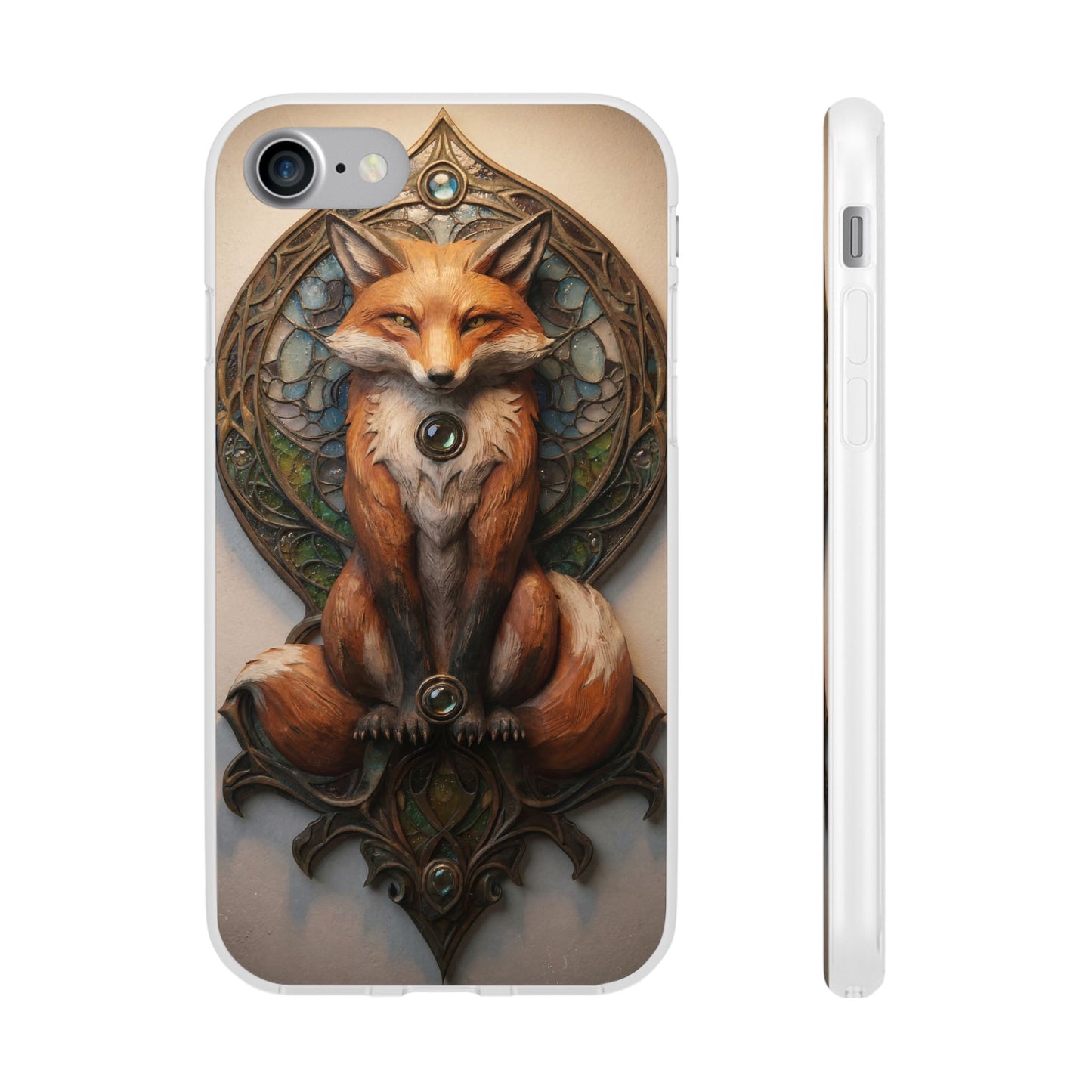Fox Sentinel Flexi Cases – Amber Glow Through Stained Glass