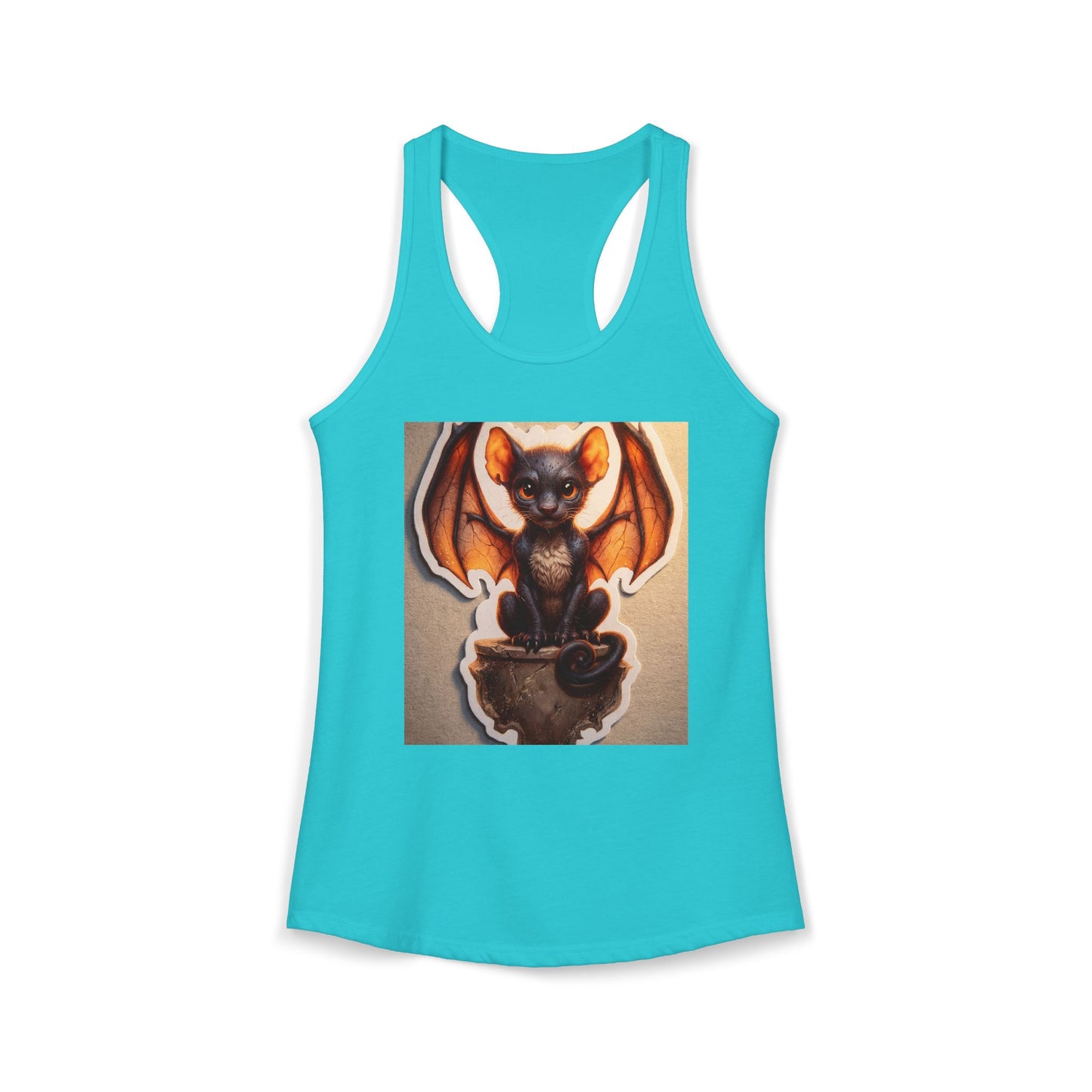 Amber Winged Bat Guardian Tank – Midnight Sentinel Racerback