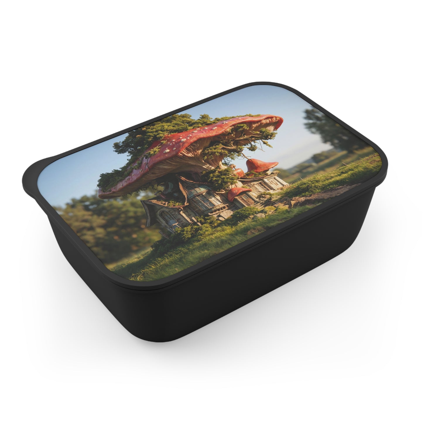Mushroom Cottage Bento Box – Whimsical Forest Dwelling with Tiny Doorway