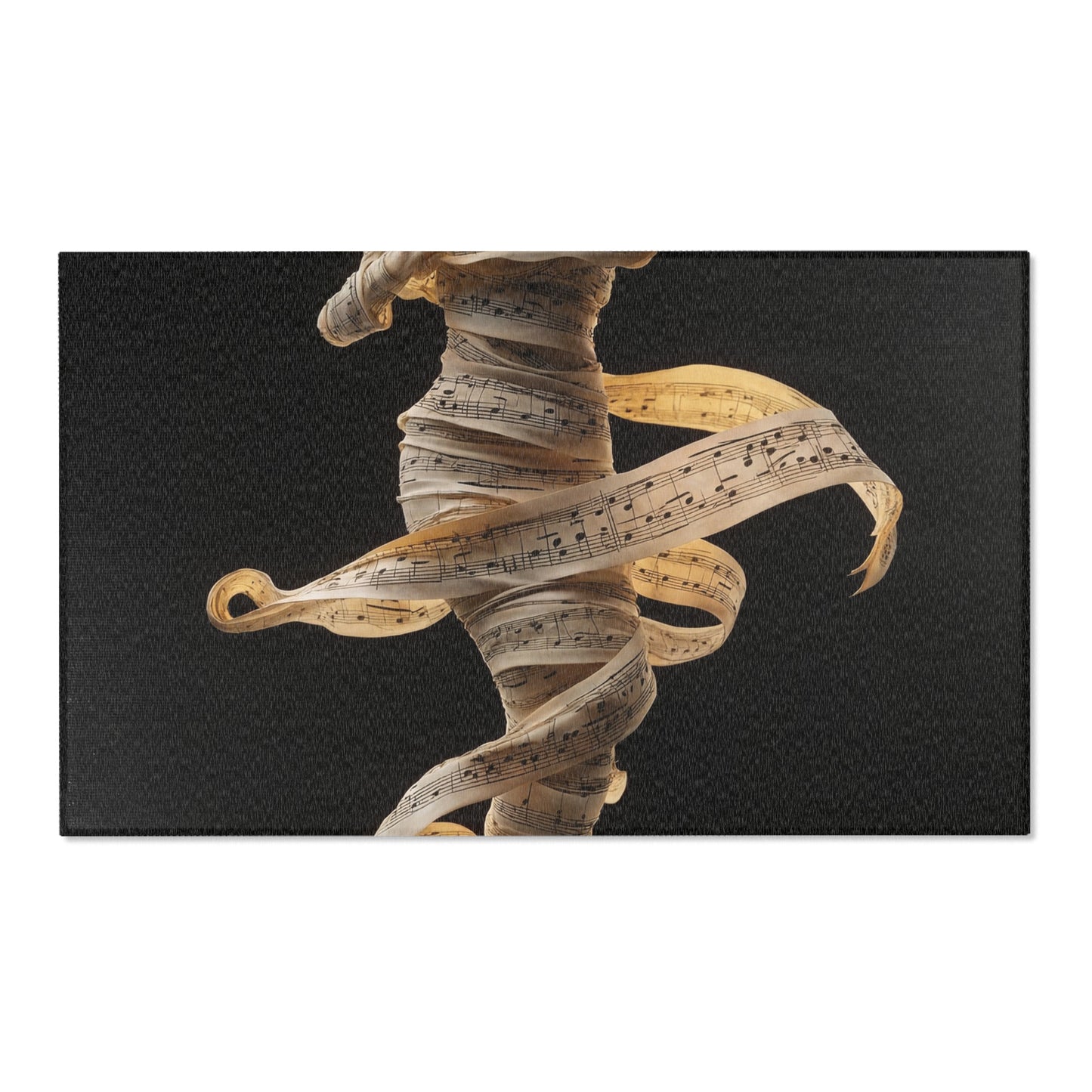 Melodic Muse Area Rug – Whirling Symphony in Golden Notes