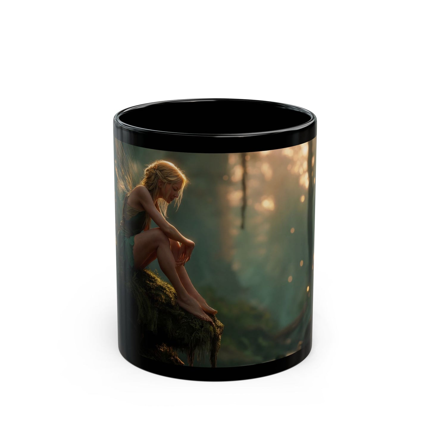 Whispering Forest Fairy Mug – Golden Hour Reflections Coffee Cup