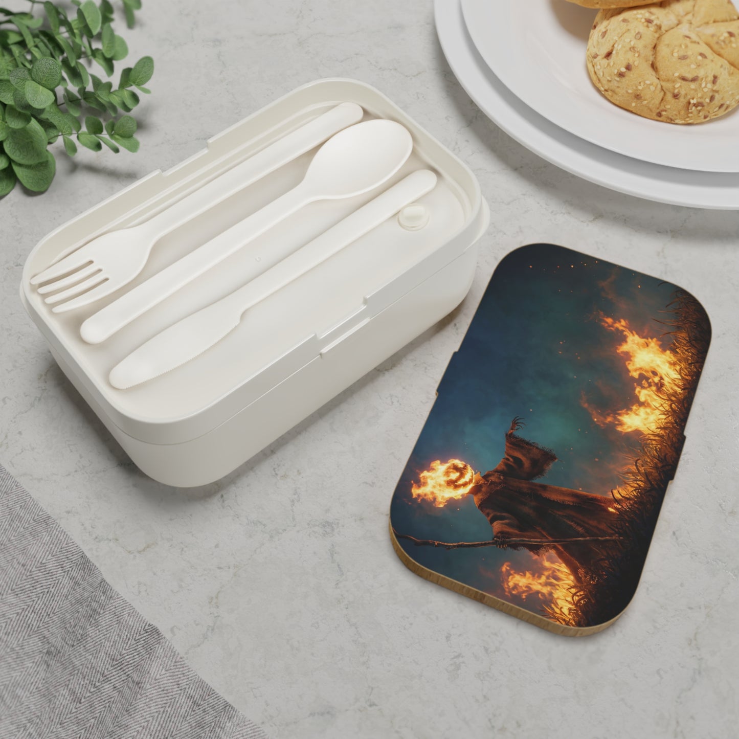 Fiery Headed Scarecrow Bento Lunch Box – Harvest’s Fiery Guardian