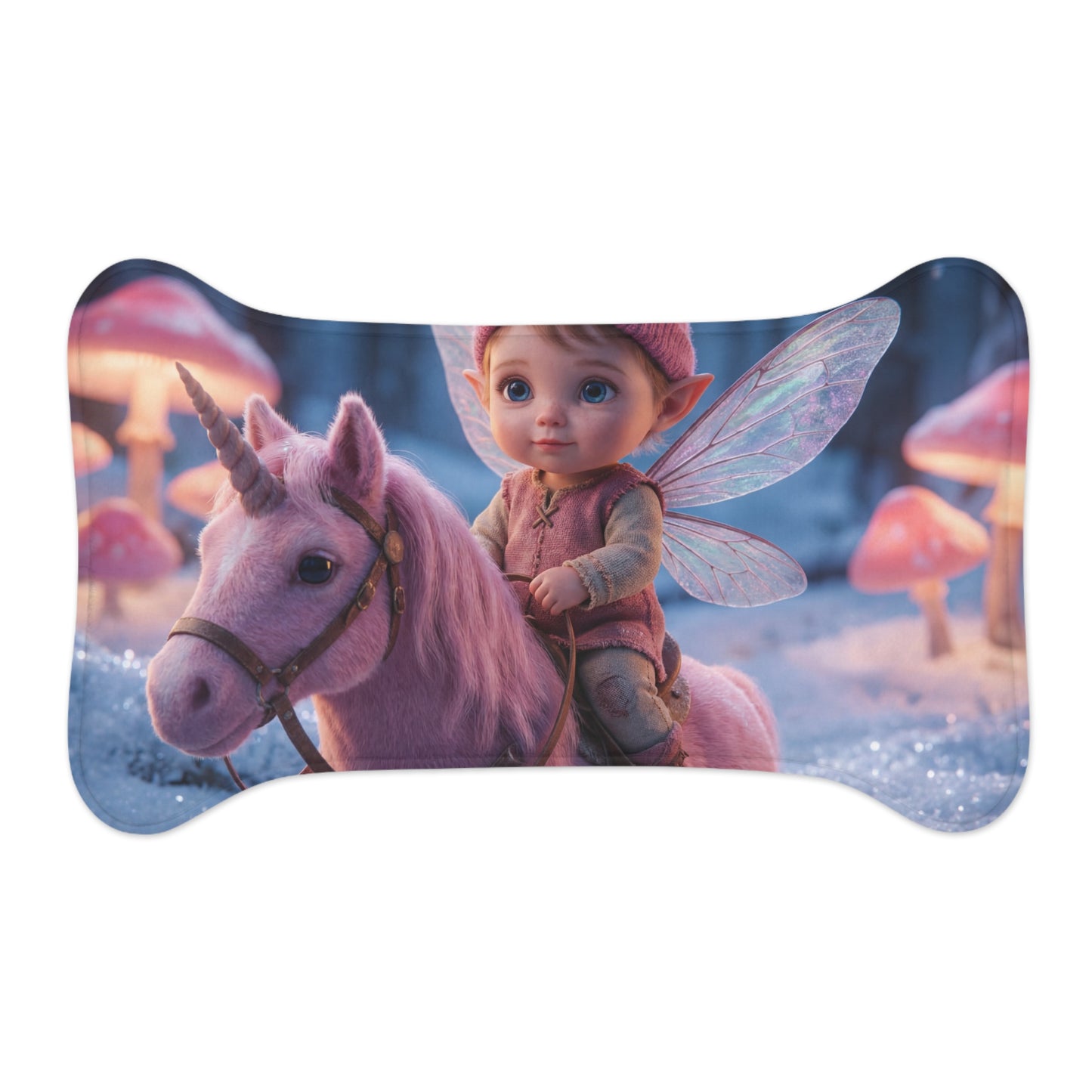 Pink Unicorn & Fairy Child Feeding Mats – Winter Woodland Companion Scene
