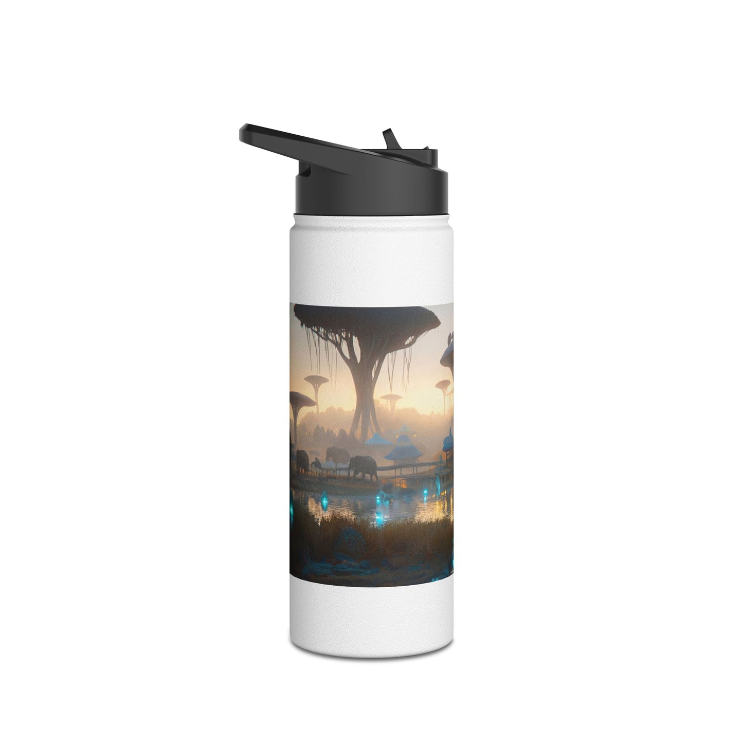 Misty Savannah Elephants Stainless Steel Water Bottle, Standard Lid – Dawn’s Whispering Herd