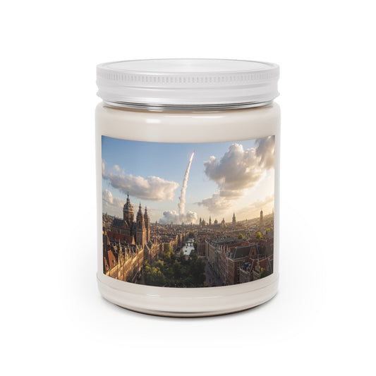 Rocket Through Amsterdam Scented Soy Candles with White Lid, 9oz – Dawn’s Quiet Ascent