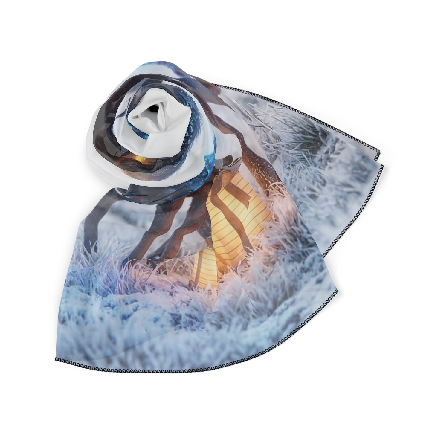 Frostbound Stag Family Poly Scarf – Whispering Winter Giftscape