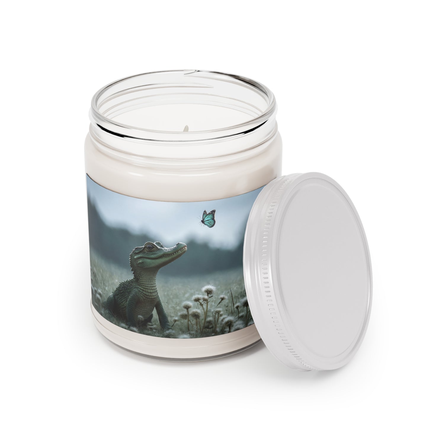 Curious Caiman Scented Soy Candles with White Lid, 9oz – Whisper of the Wetlands