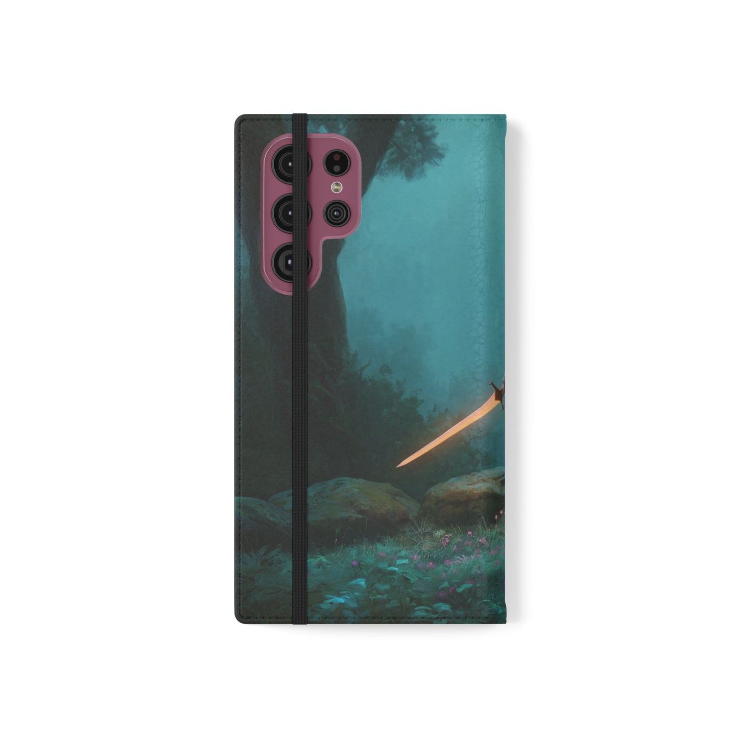 Forest Guardian Flip Cases – Elven Sentinel with Glowing Blade