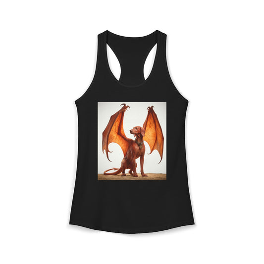 Winged Hound Women's Ideal Racerback Tank – Amber Sentinel Guard Dog Art Print