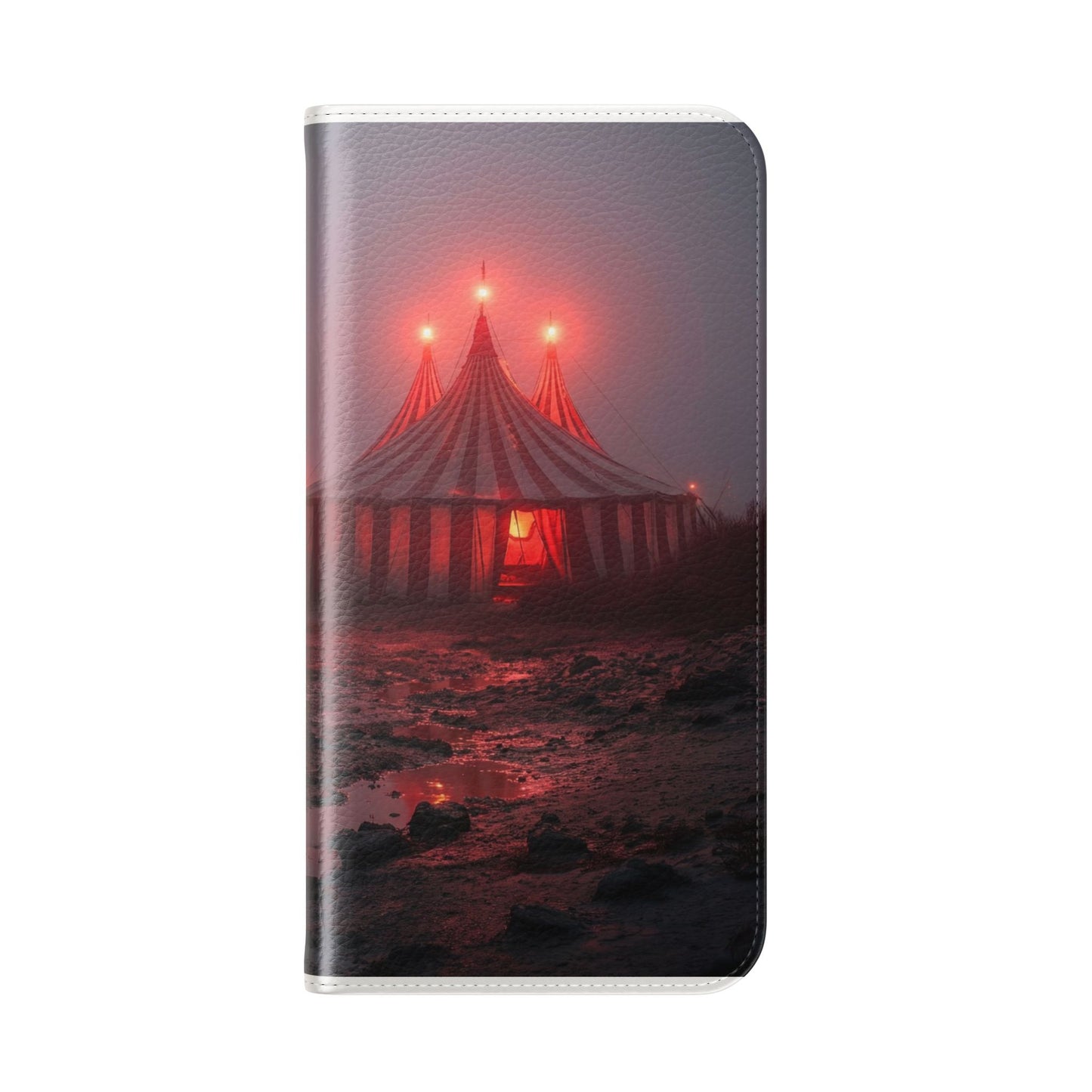 Crimson Circus Tent Flip Cases – Misty Coastside Lantern Scene