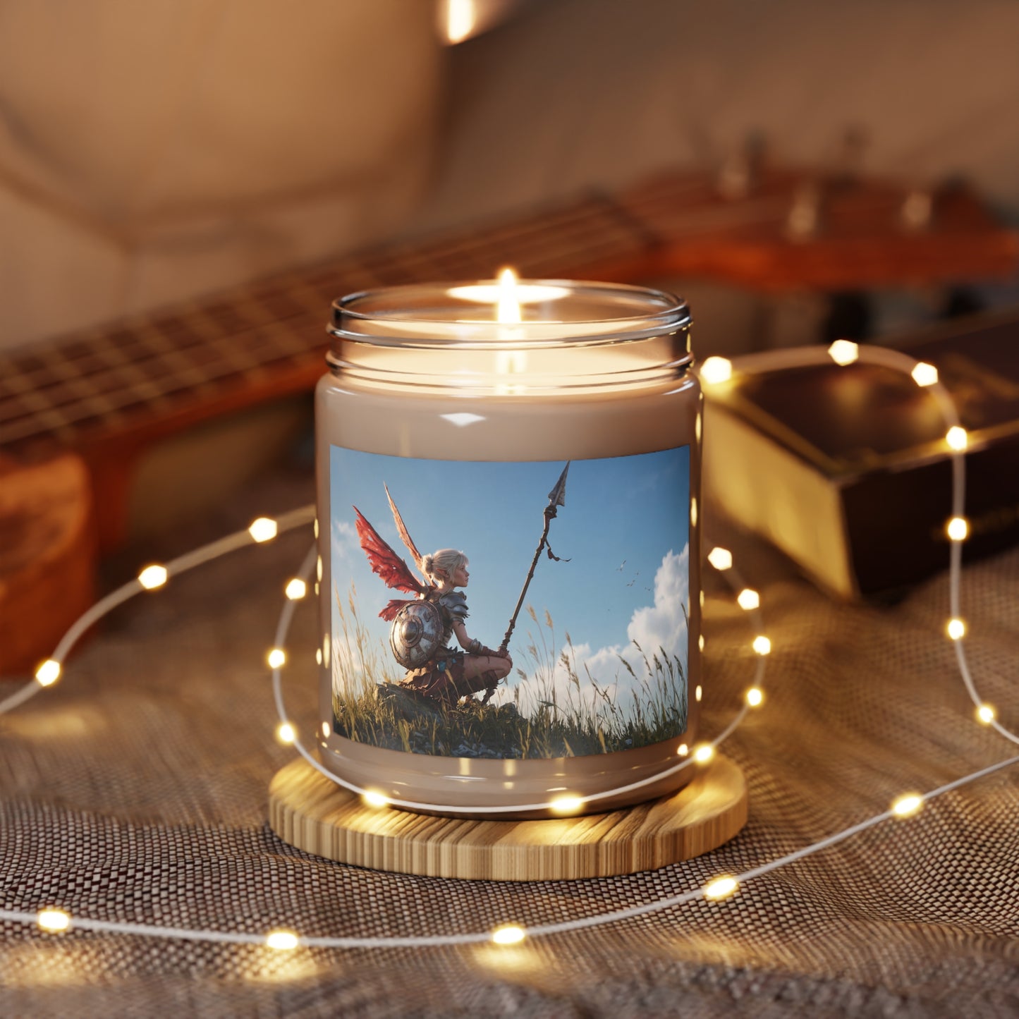 Guardian of the Wind Scented Soy Candles with White Lid, 9oz – Sunset Vigil on the Ridge