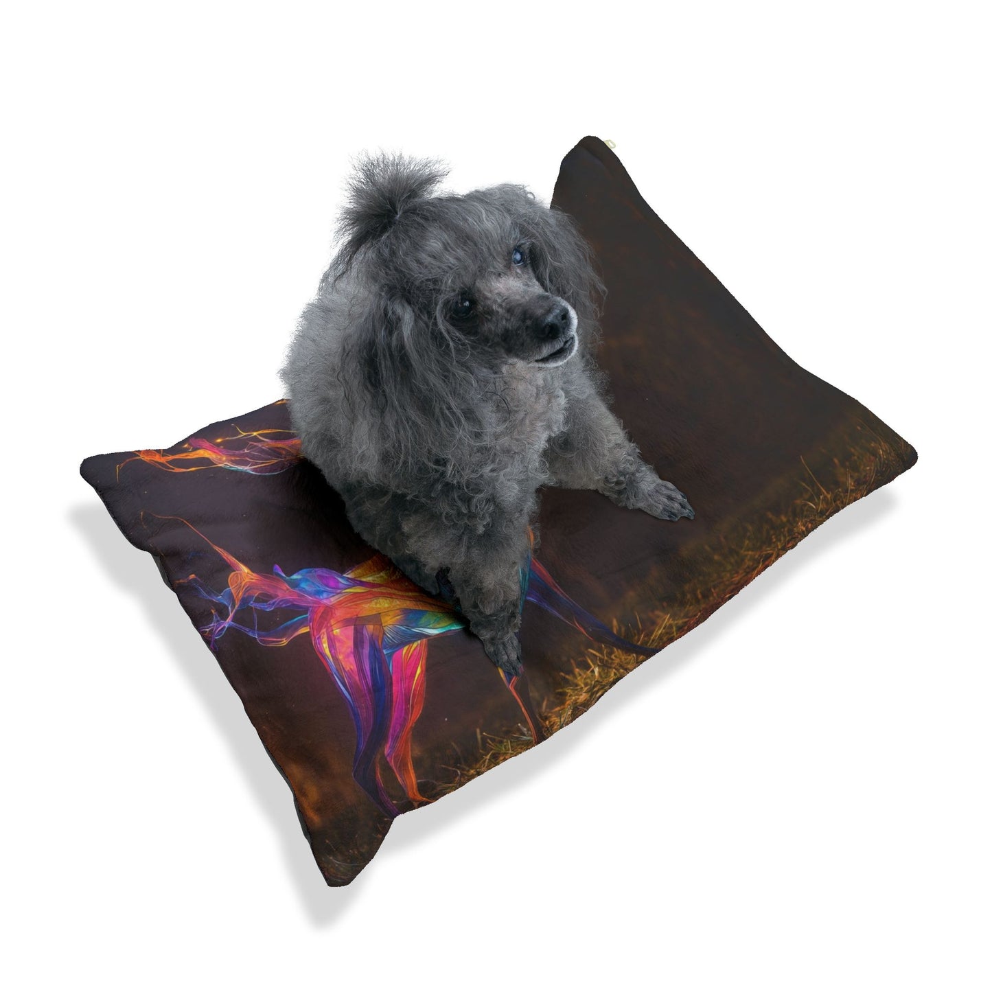 Prism Deer Pet Bed – Twilight Chromatic Dreamscape