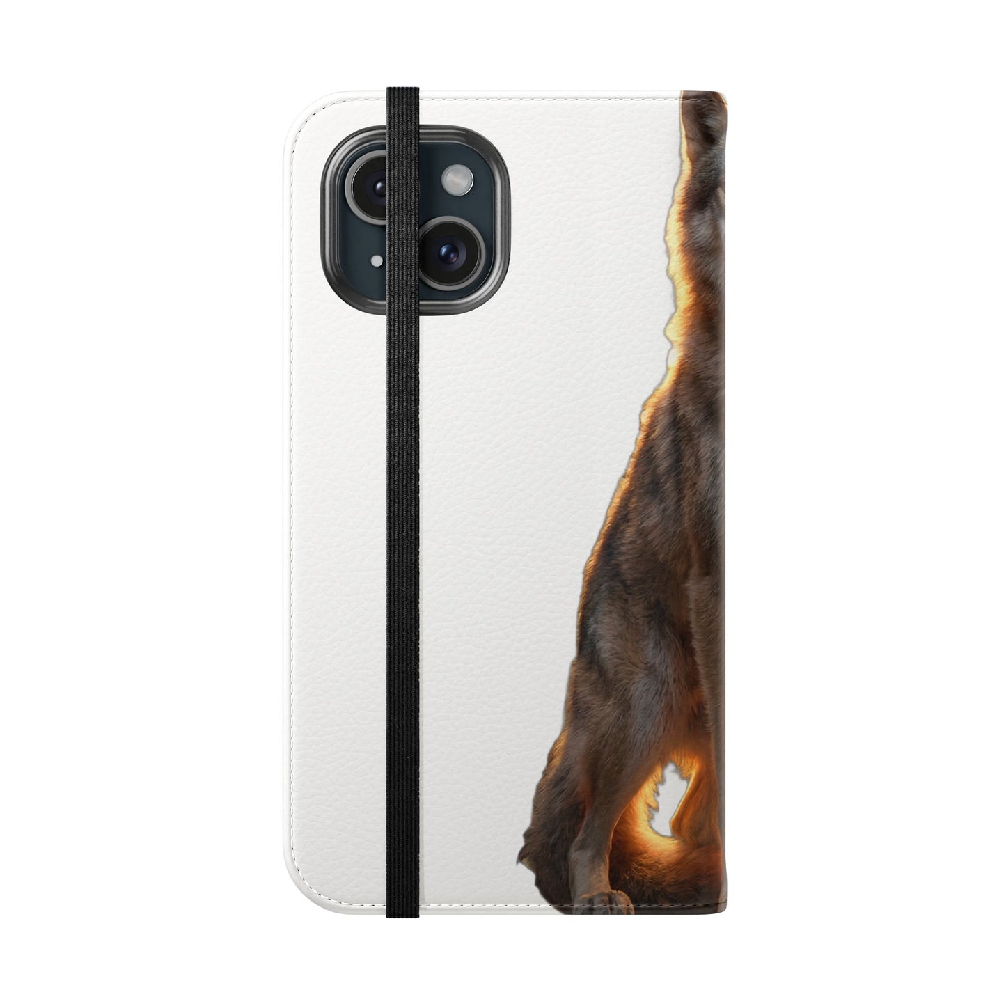 Sunlit Wolf Flip Cases – Golden Hour Sentinel Portrait