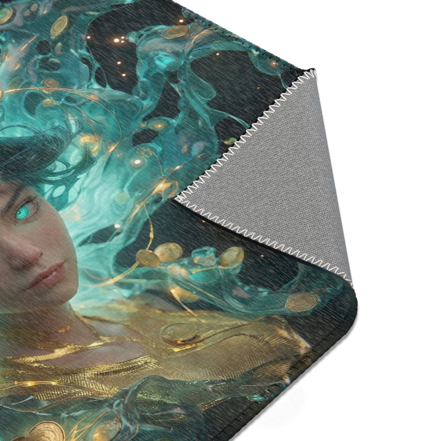 Liquid Starlight Sentinel Rug – Azure Coin Cascade Dreamscape