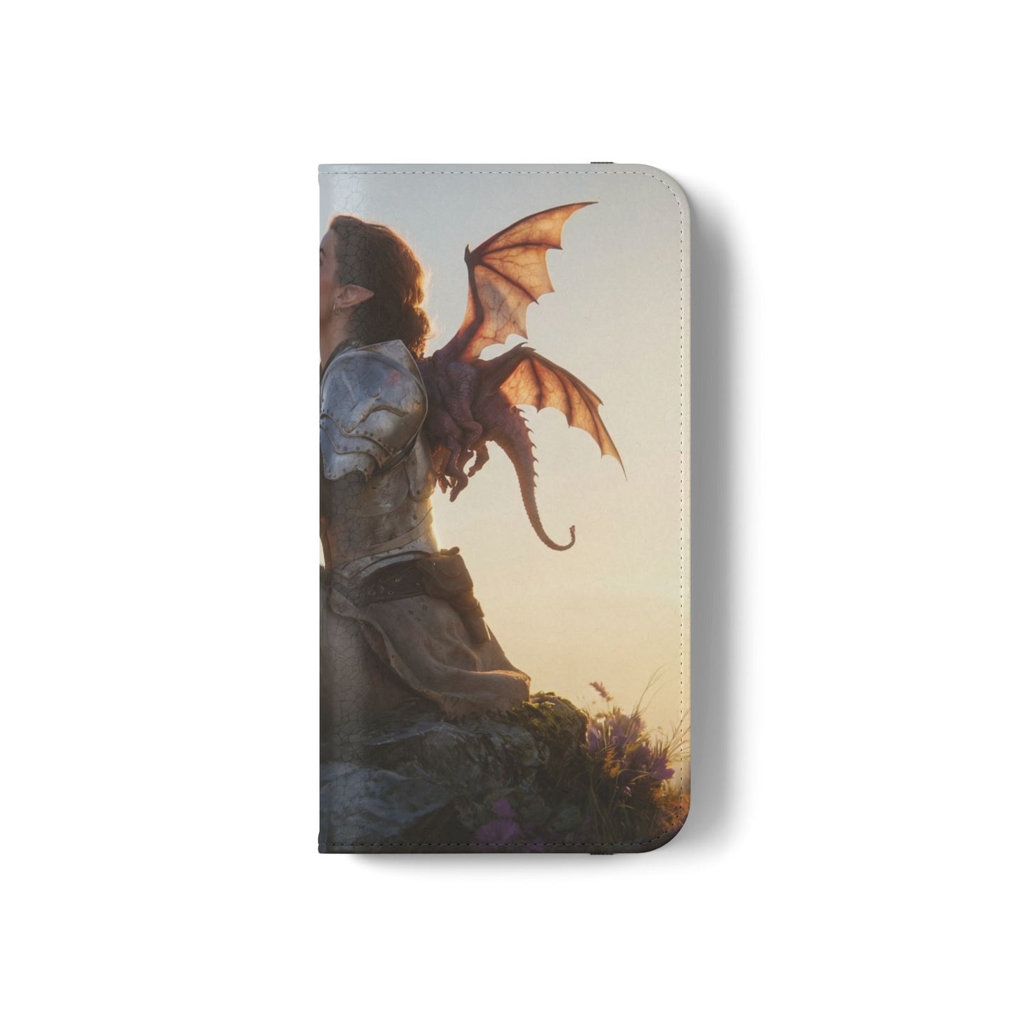 Dragon Knight Flip Cases – Sunlit Sentinel with Mini Drake and Sword