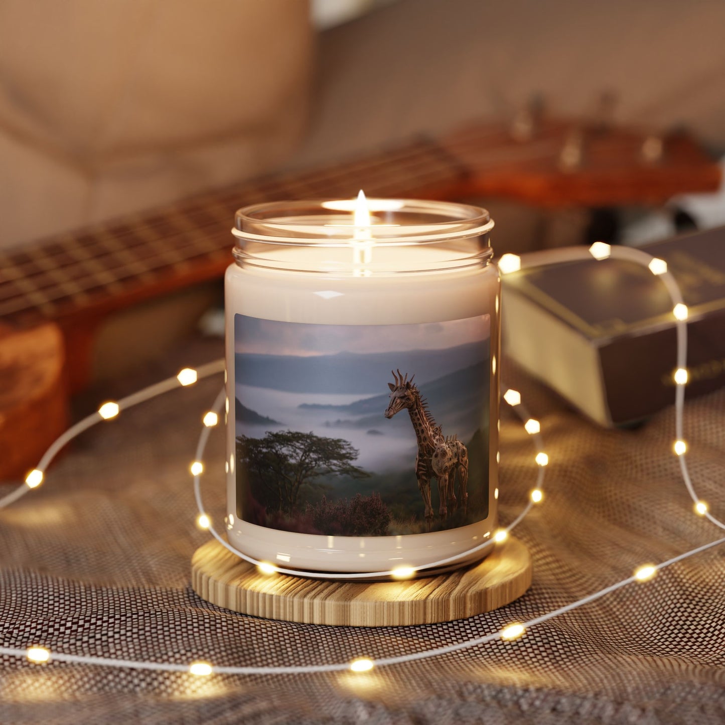 Metal Giraffe Horizon Scented Soy Candle, 9oz – Sunset Sentinel in Misty Valleys