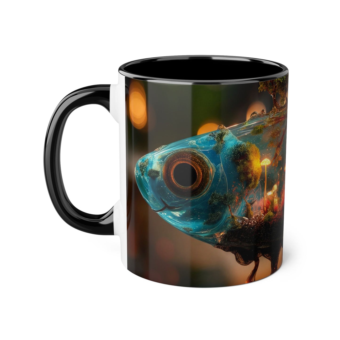Whispering Forest Fish Mug – Bioluminescent Haven, 11oz