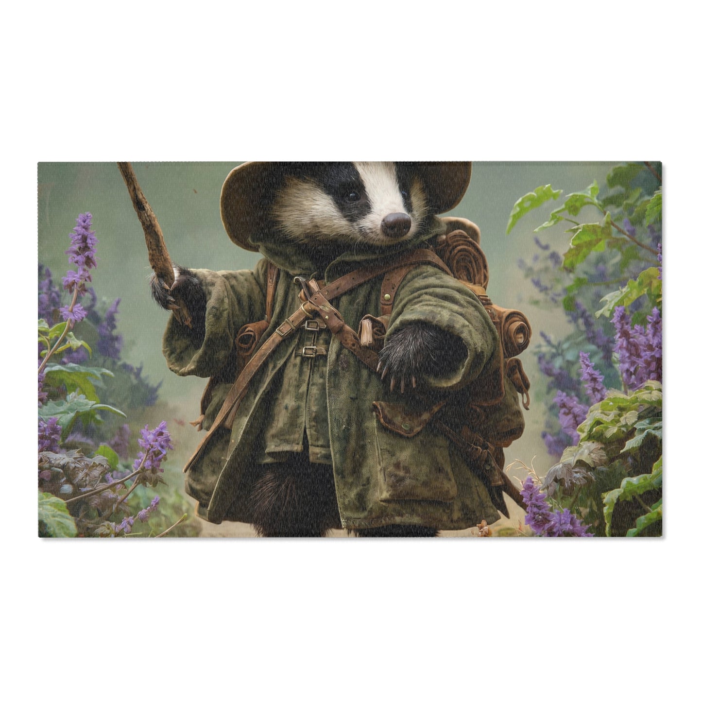 Badger Explorer Area Rug – Mossy Trail Through Purple Thistle