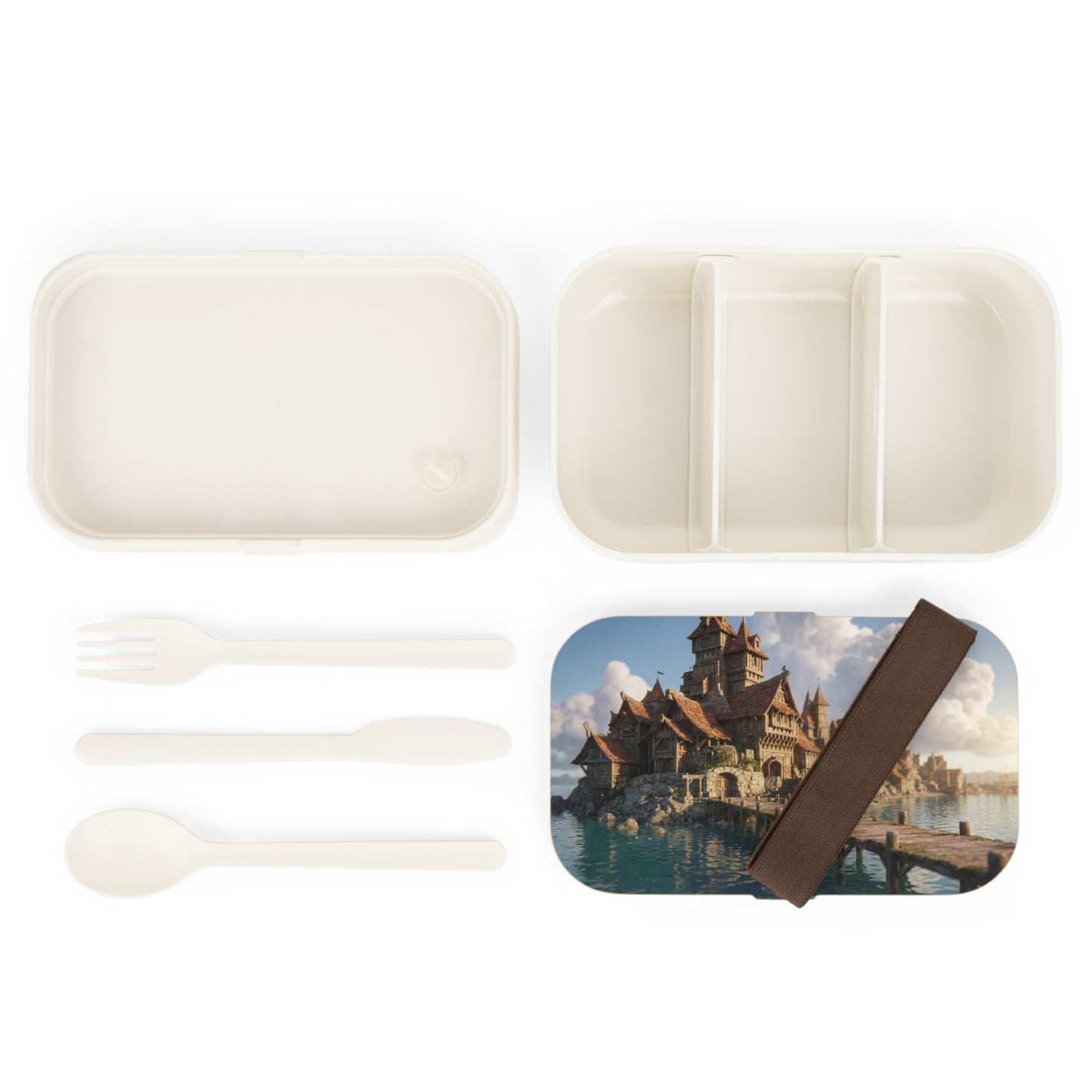 Harbor’s Whisper Bento Lunch Box – Coastal Viking Village Dreamscape